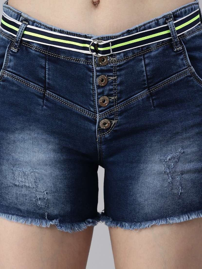 low rise washed shorts - 18479538 - Standard Image - 4