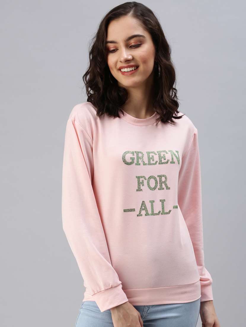 women's front print sweatshirt