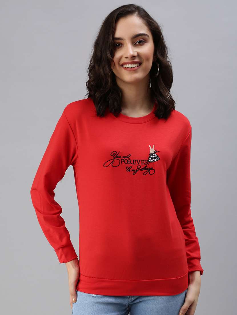 women's chest print sweatshirt