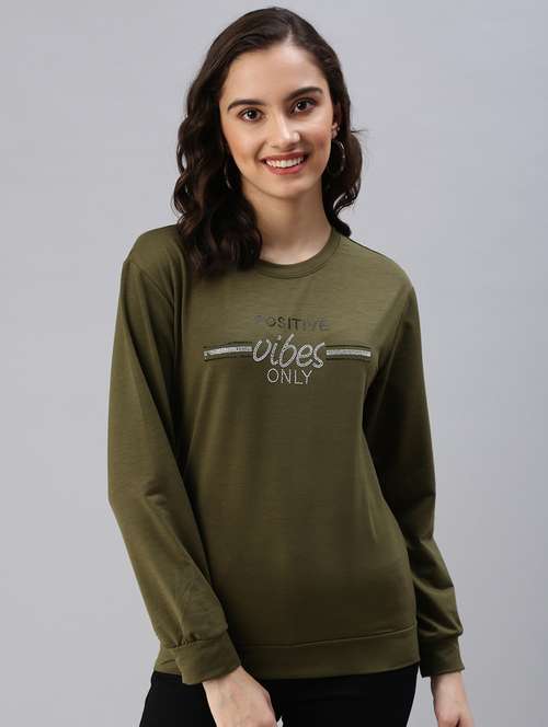 women's chest print sweatshirt - 18479555 - Standard Image - 0
