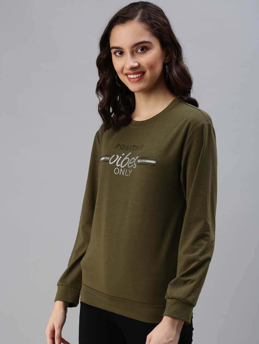 women's chest print sweatshirt - 18479555 - Standard Image - 1
