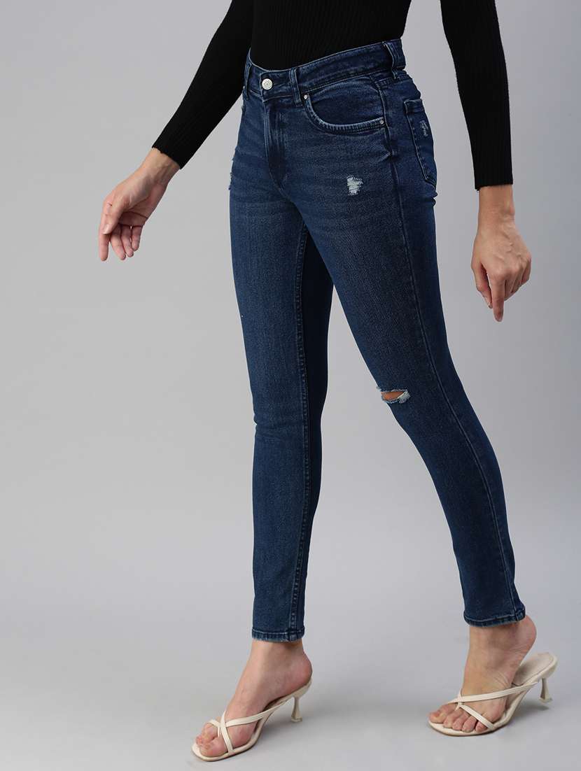 women's distress skinny fit jeans - 18479577 -  Standard Image - 1