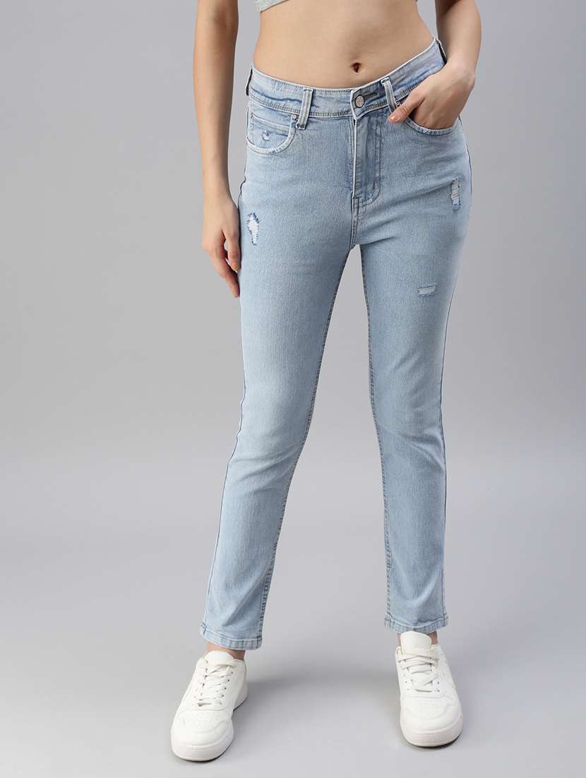 women's distress slim fit jeans