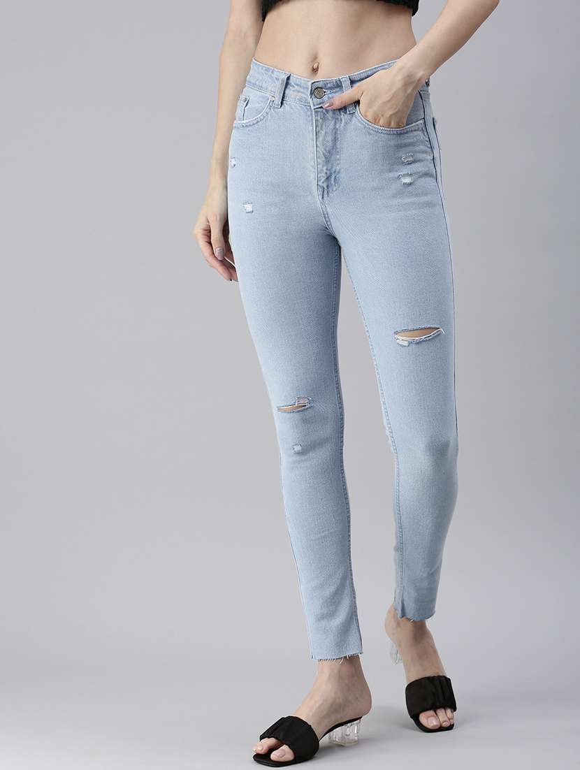 women's distress slim fit jeans