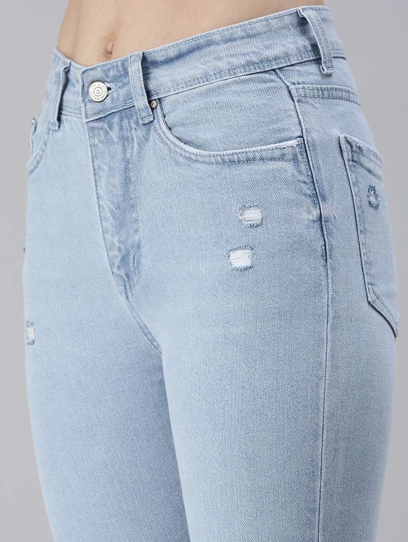 women's distress slim fit jeans - 18479593 - Standard Image - 4
