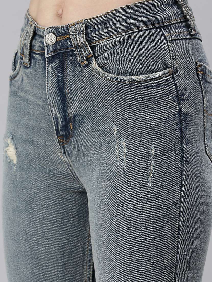 women's distress skinny fit jeans - 18479597 - Standard Image - 4