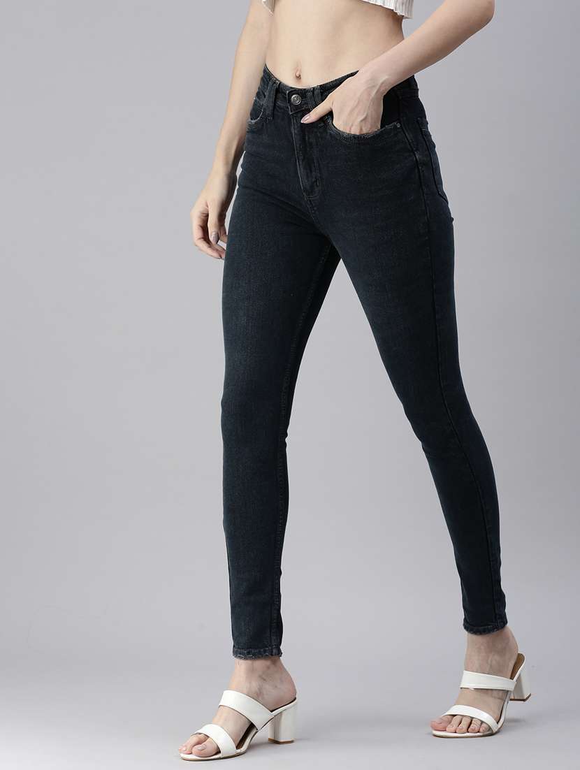 women's plain skinny fit jeans - 18479602 -  Standard Image - 1