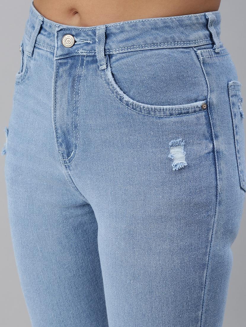 women's distress slim fit jeans - 18479605 - Standard Image - 4