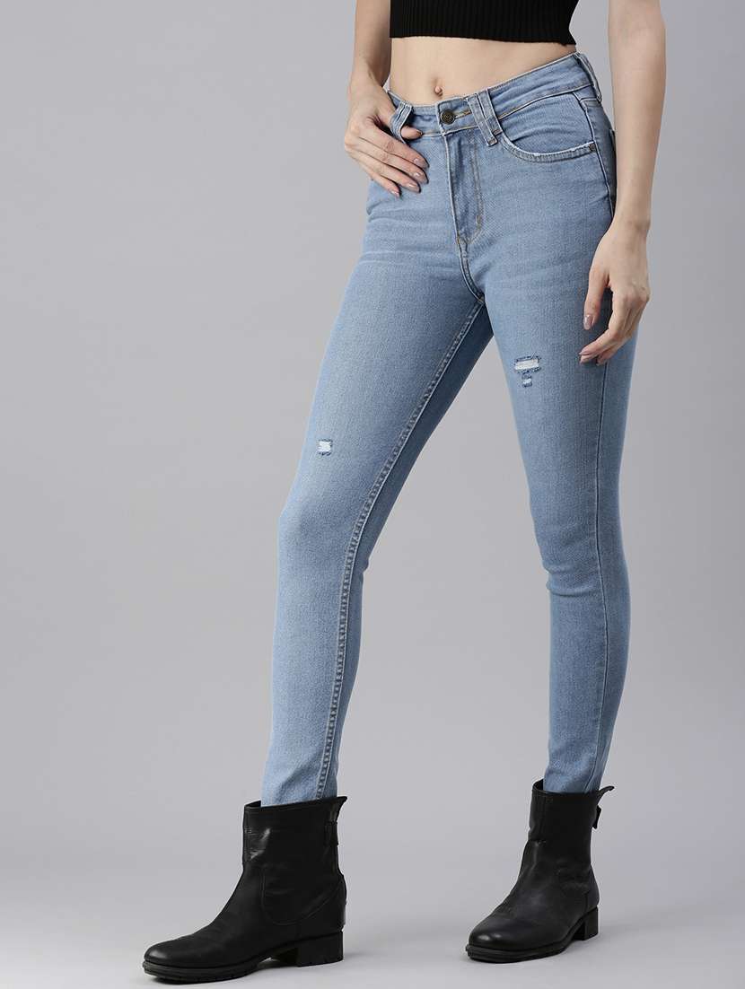 women's distress skinny fit jeans - 18479606 -  Standard Image - 1