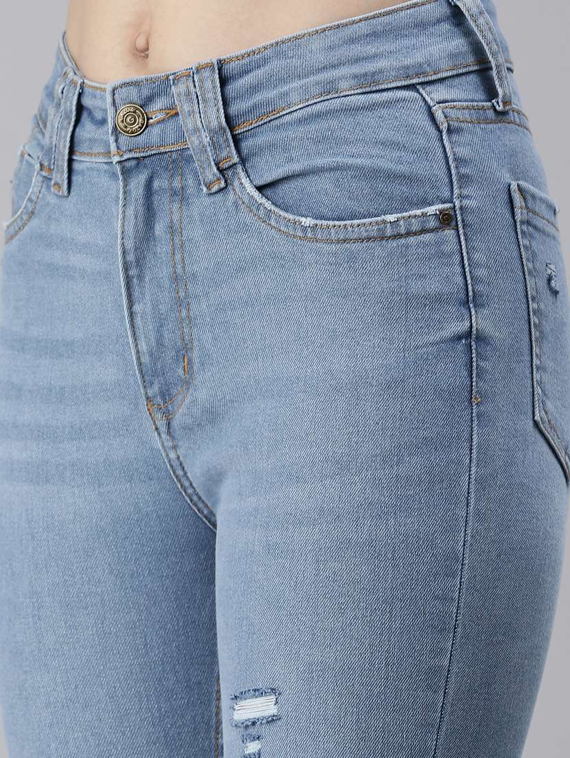 women's distress skinny fit jeans - 18479606 -  Standard Image - 4
