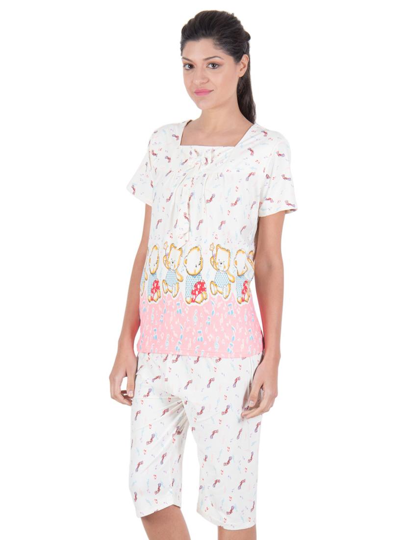 quirky printed nightwear capri set - 18479687 - Standard Image - 1
