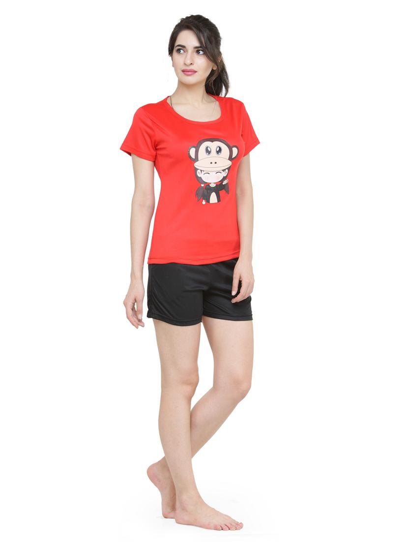 quirky printed nightwear shorts set - 18479696 - Standard Image - 1
