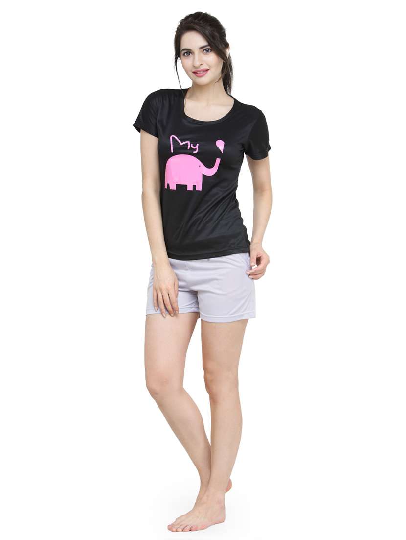 quirky printed nightwear shorts set  - 18479697 -  Standard Image - 1