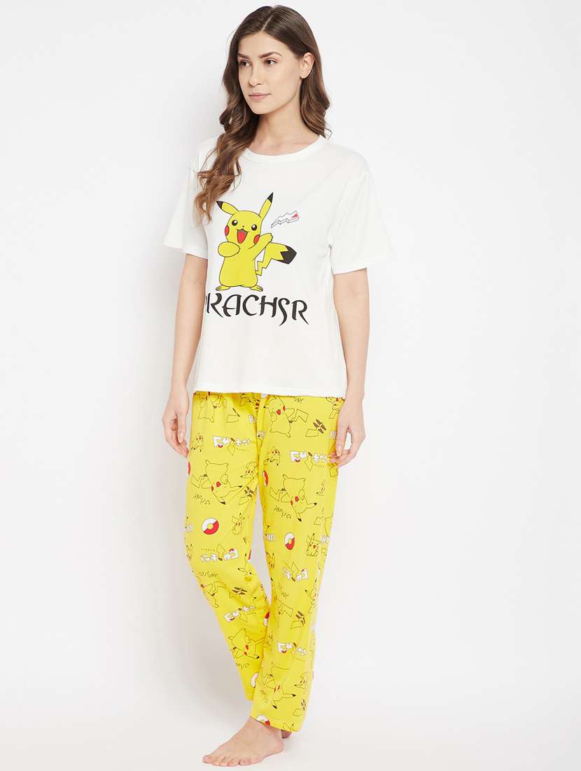 quirky printed nightwear combo - 18479727 - Standard Image - 1
