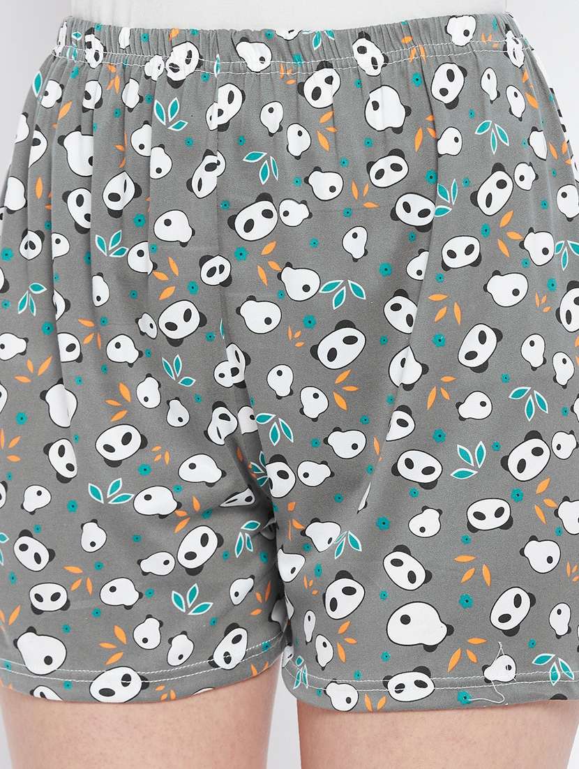 cami neck printed nightwear shorts set - 18479758 - Standard Image - 4