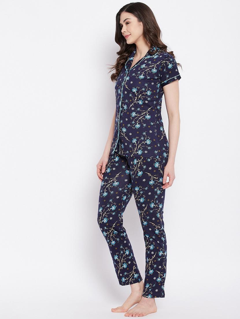 floral printed nightwear pajama set - 18479768 - Standard Image - 1