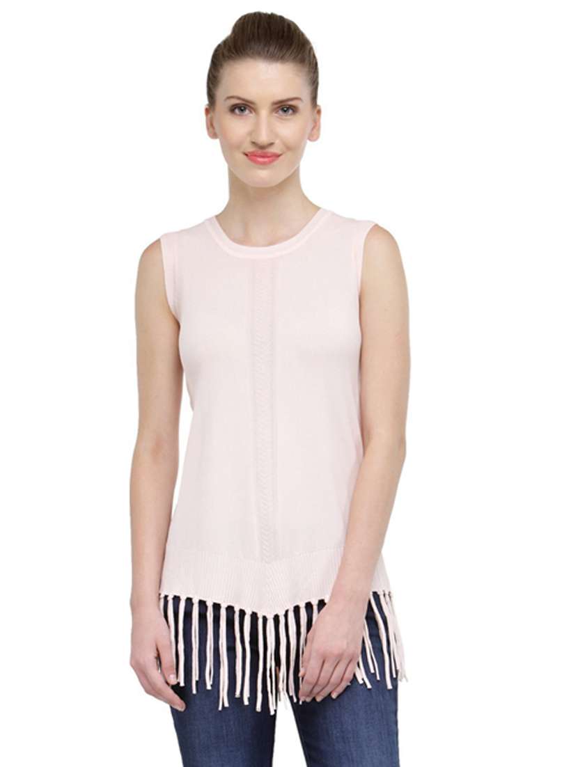 women's straight round neck top