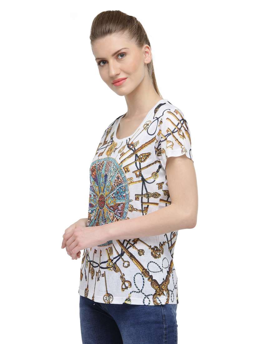 women's all over print round neck t-shirt - 18479813 -  Standard Image - 1