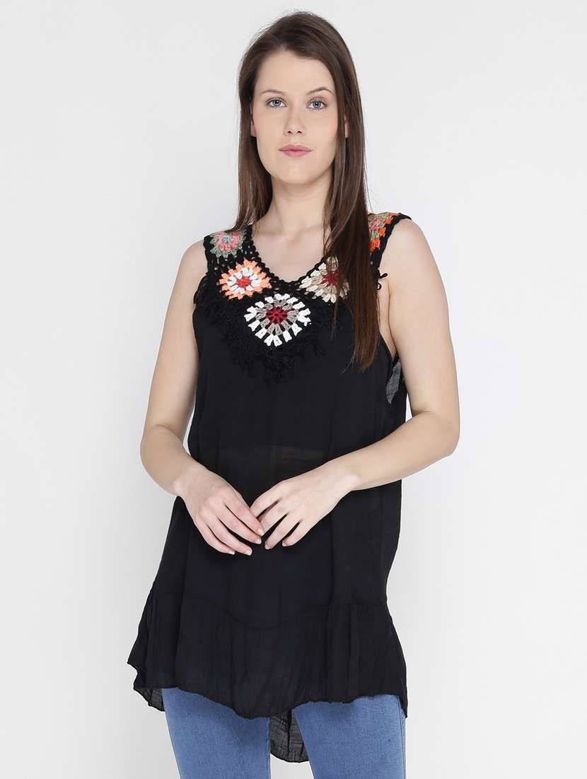 women's high-low v neck top