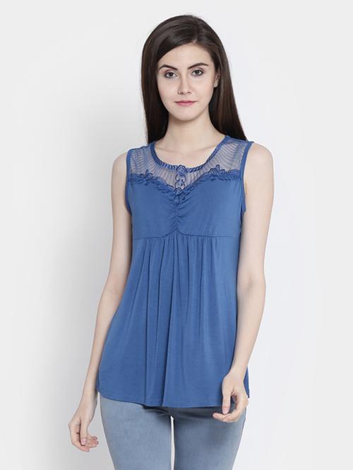women's straight round neck top - 18479848 - Standard Image - 0