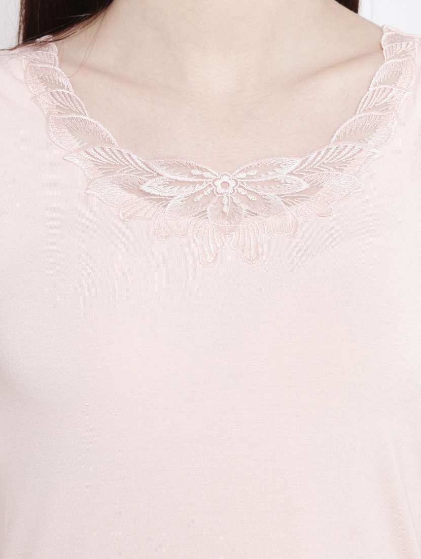women's straight round neck top - 18479854 - Standard Image - 4