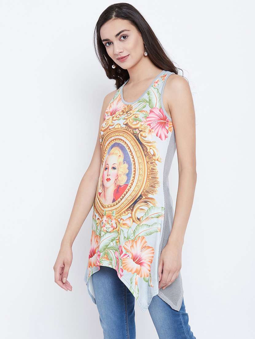 women's asymmetric round neck top - 18479885 - Standard Image - 1