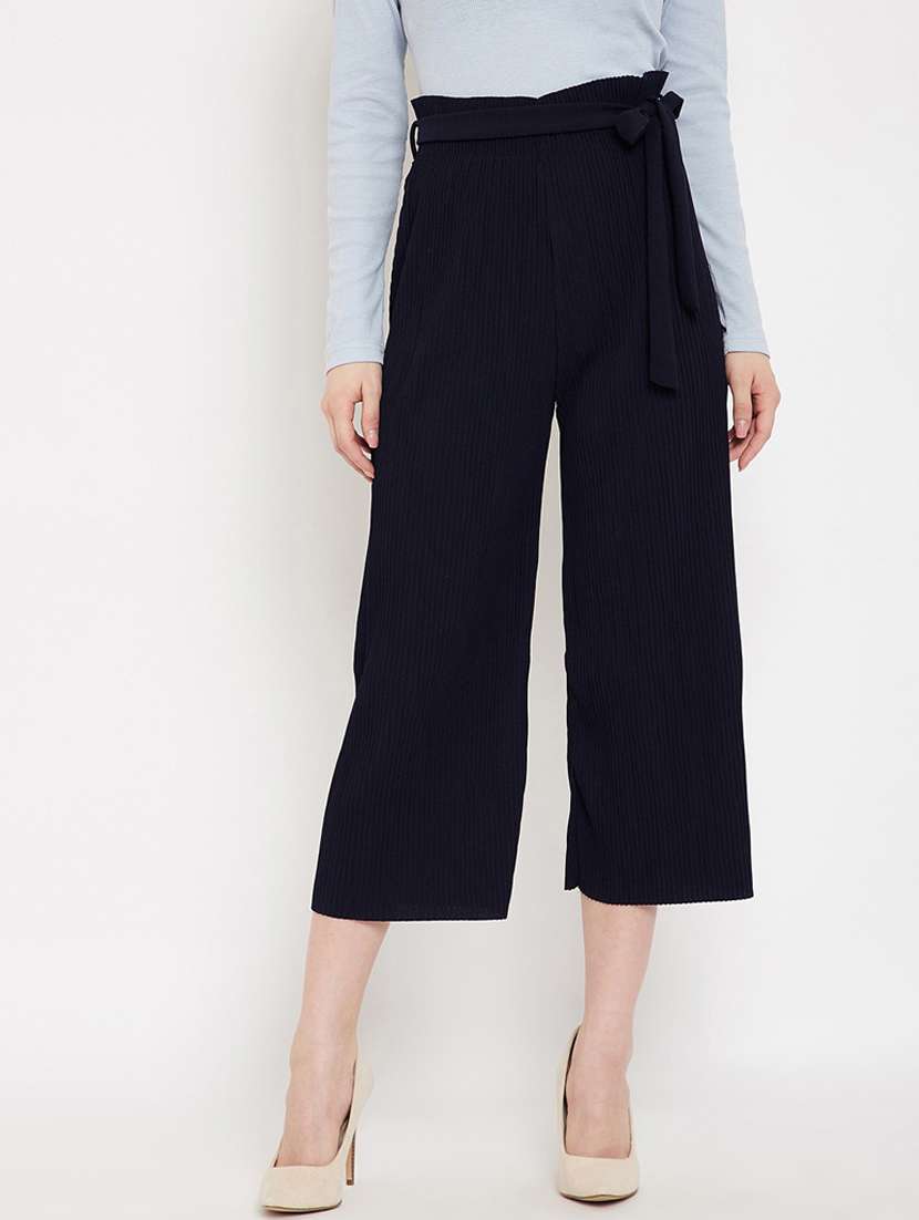 tie front straight palazzo 