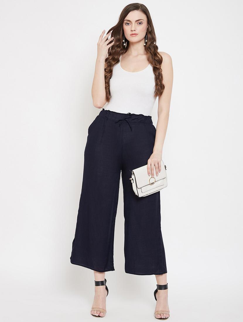 drawstring waist solid palazzo - 18479922 - Standard Image - 4