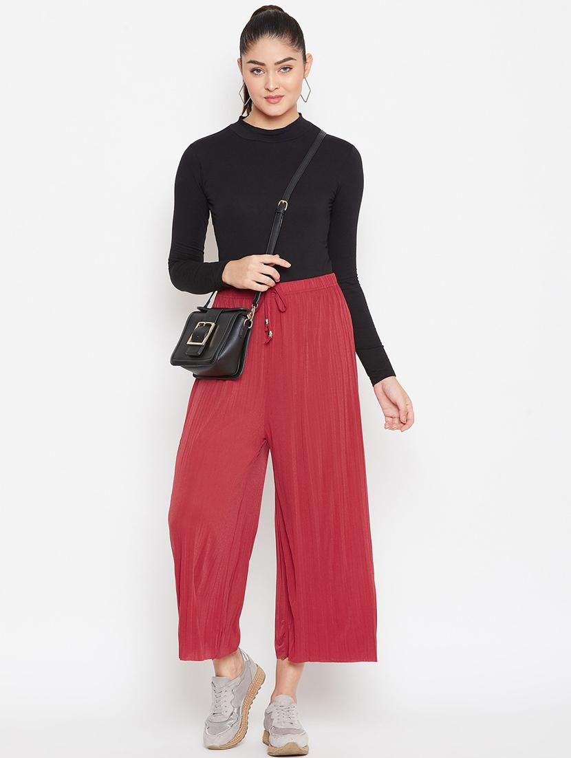 drawstring waist solid palazzo - 18479925 - Standard Image - 4