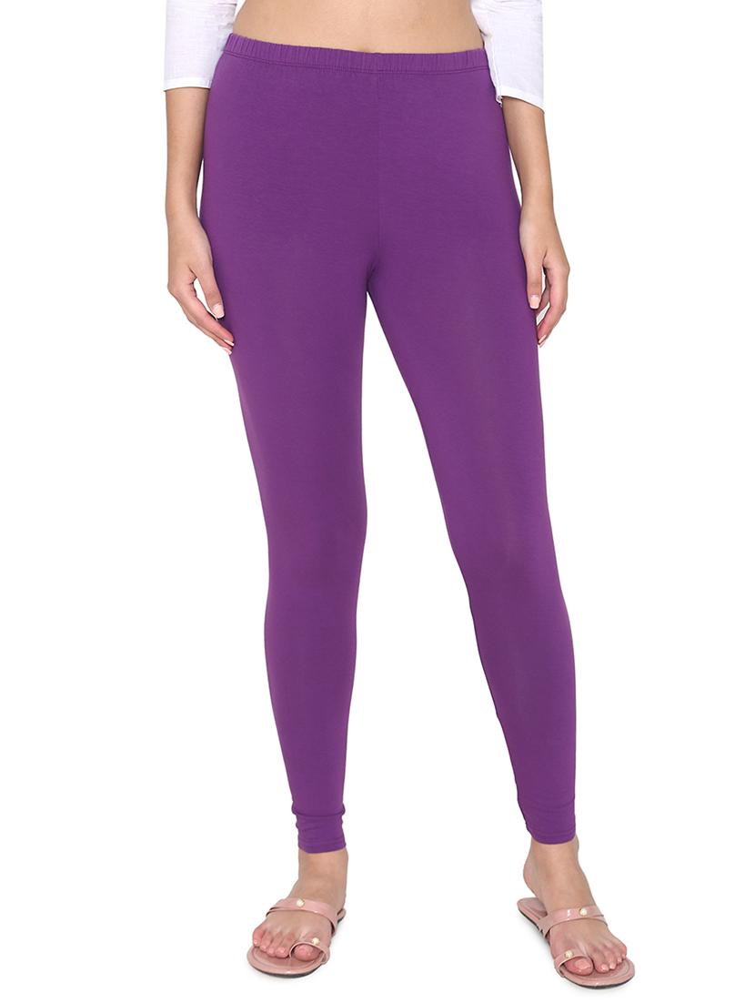 mid rise solid ankle length legging