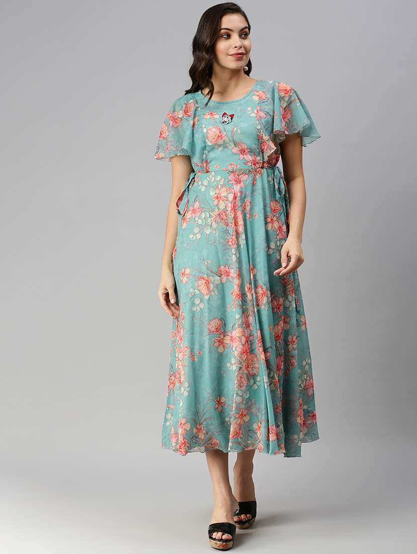 women's ruffle floral dress