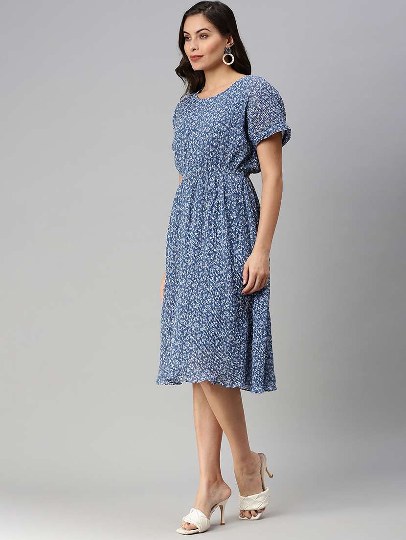 round neck floral blouson dress - 18480213 -  Standard Image - 1