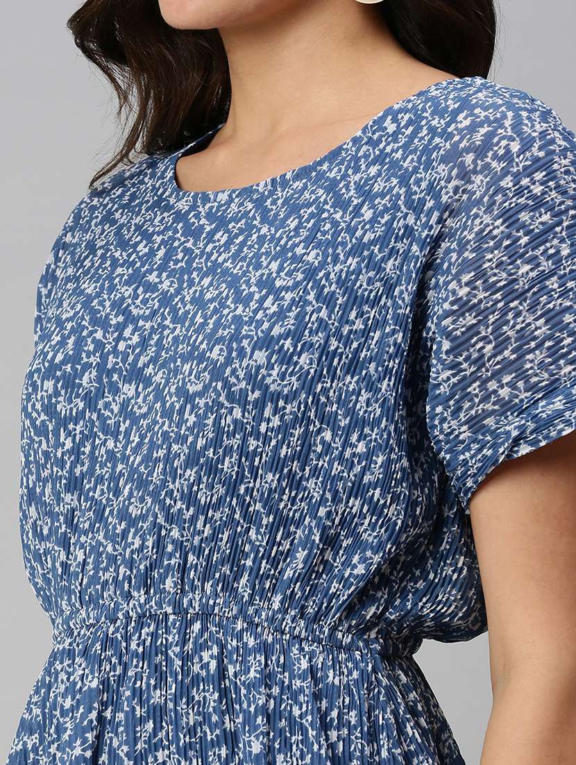 round neck floral blouson dress - 18480213 -  Standard Image - 4