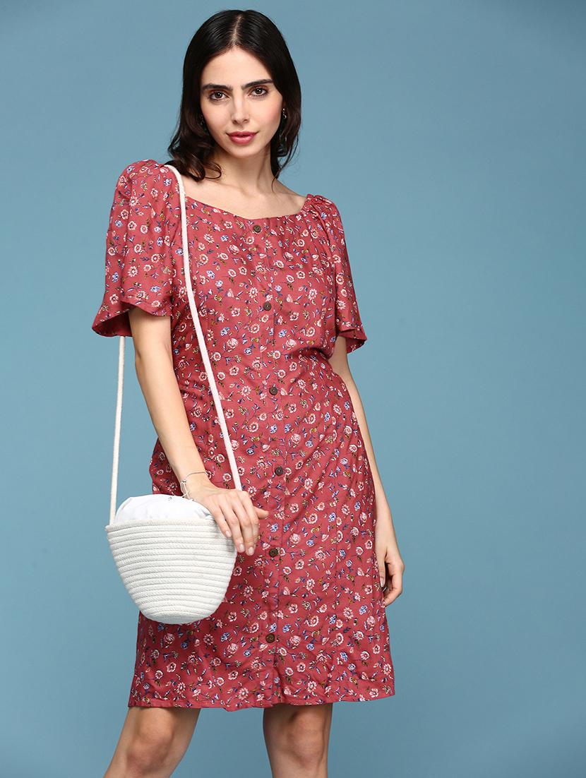 sweetheart neck floral a-line dress - 18480216 - Standard Image - 1