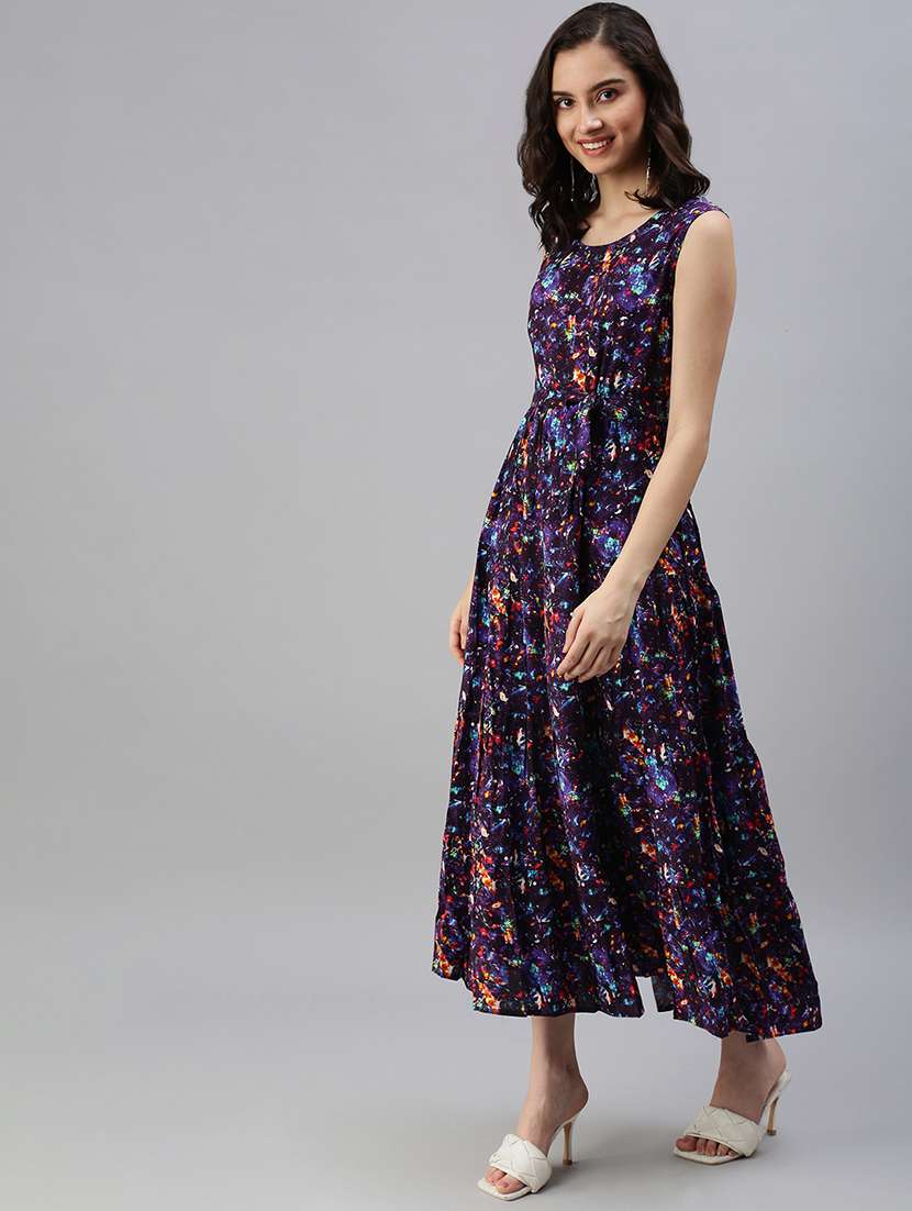 women's fit & flare self design dress - 18480232 -  Standard Image - 1