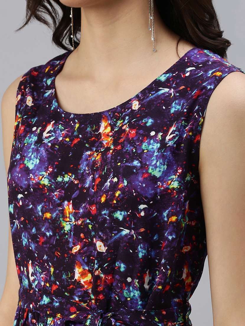 women's fit & flare self design dress - 18480232 -  Standard Image - 4