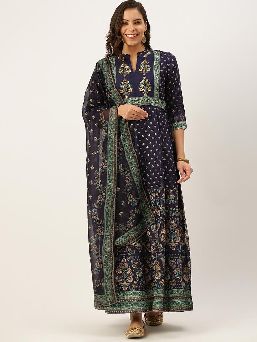 women floral printed kurta dupatta set
