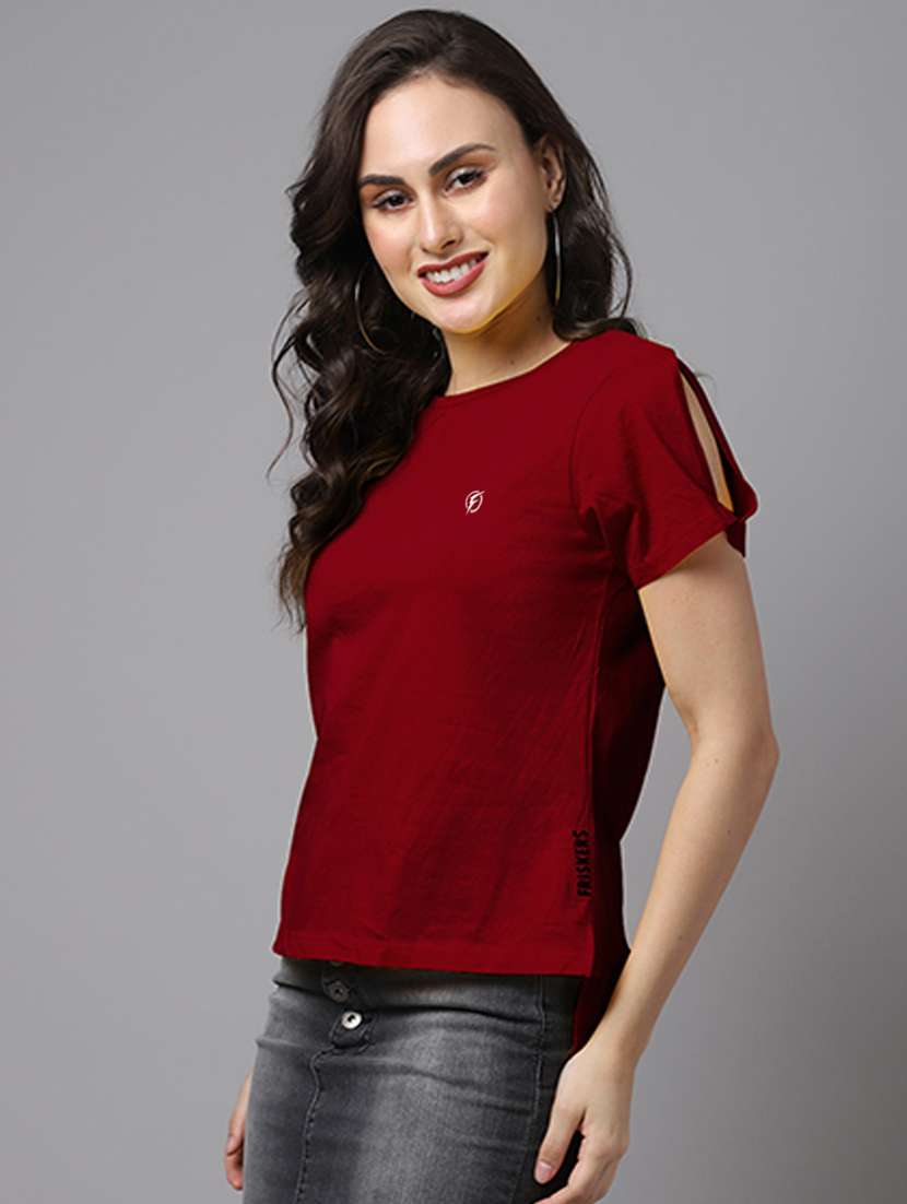 women's straight round neck top - 18480863 -  Standard Image - 1