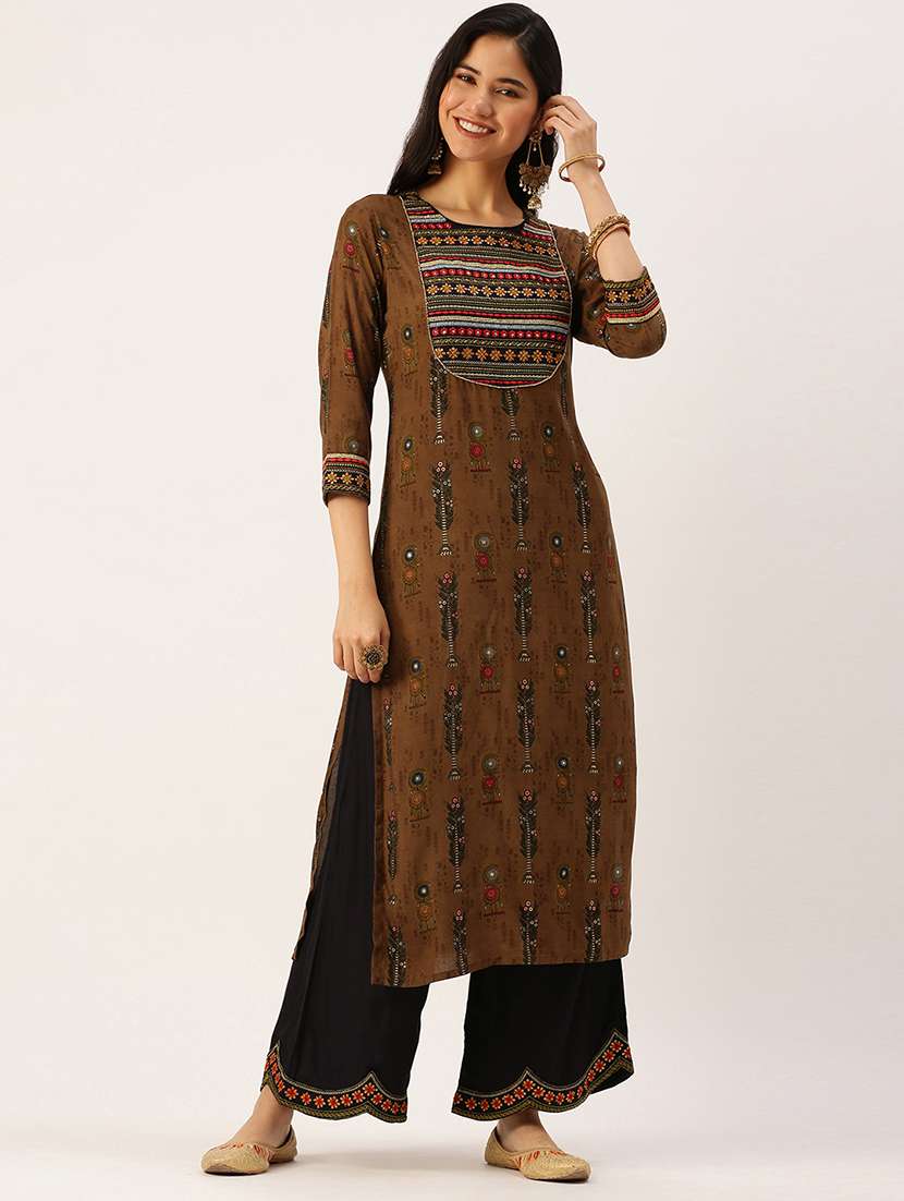 embroidered kurta palazzo set