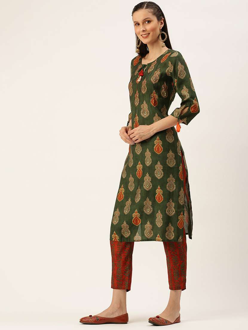 pinted kurta pant set - 18480937 -  Standard Image - 1