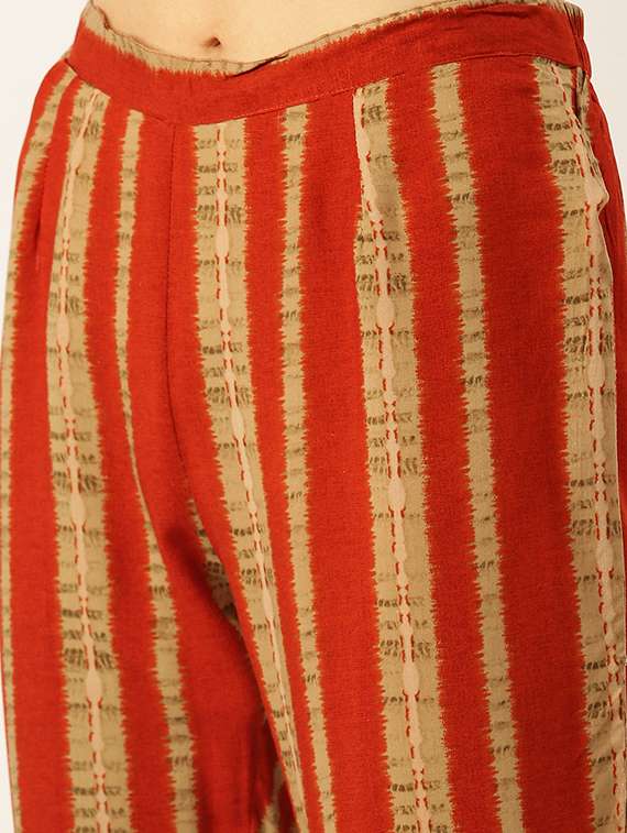 women three quarter sleeve kurta pant with dupatta set - 18480938 -  Standard Image - 4