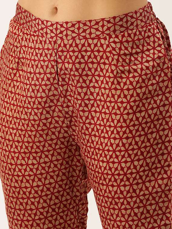 women three quarter sleeve kurta pant with dupatta set - 18480966 -  Standard Image - 4