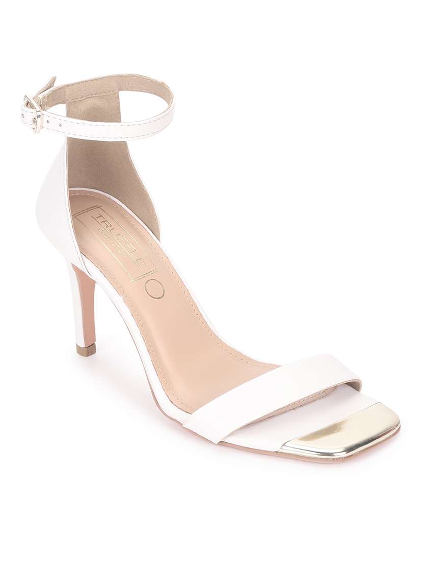 women white ankle strap sandal - 18481077 -  Standard Image - 1