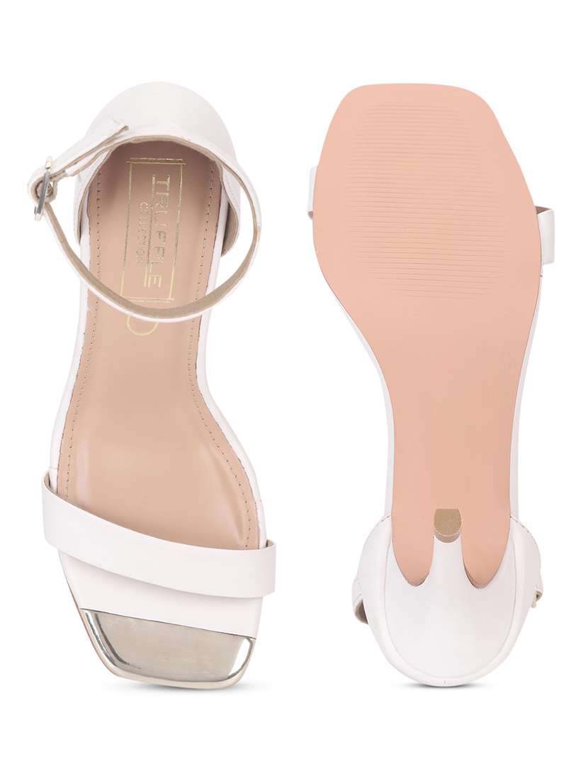 women white ankle strap sandal - 18481077 -  Standard Image - 4