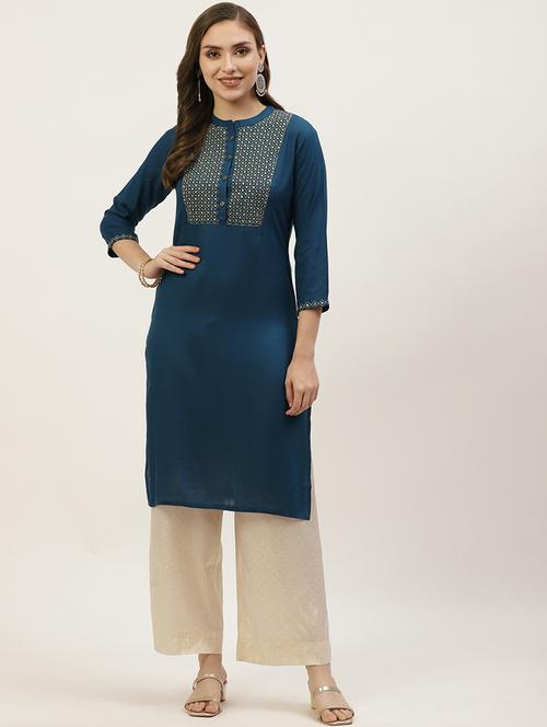 women's straight kurta - 18481087 - Standard Image - 0