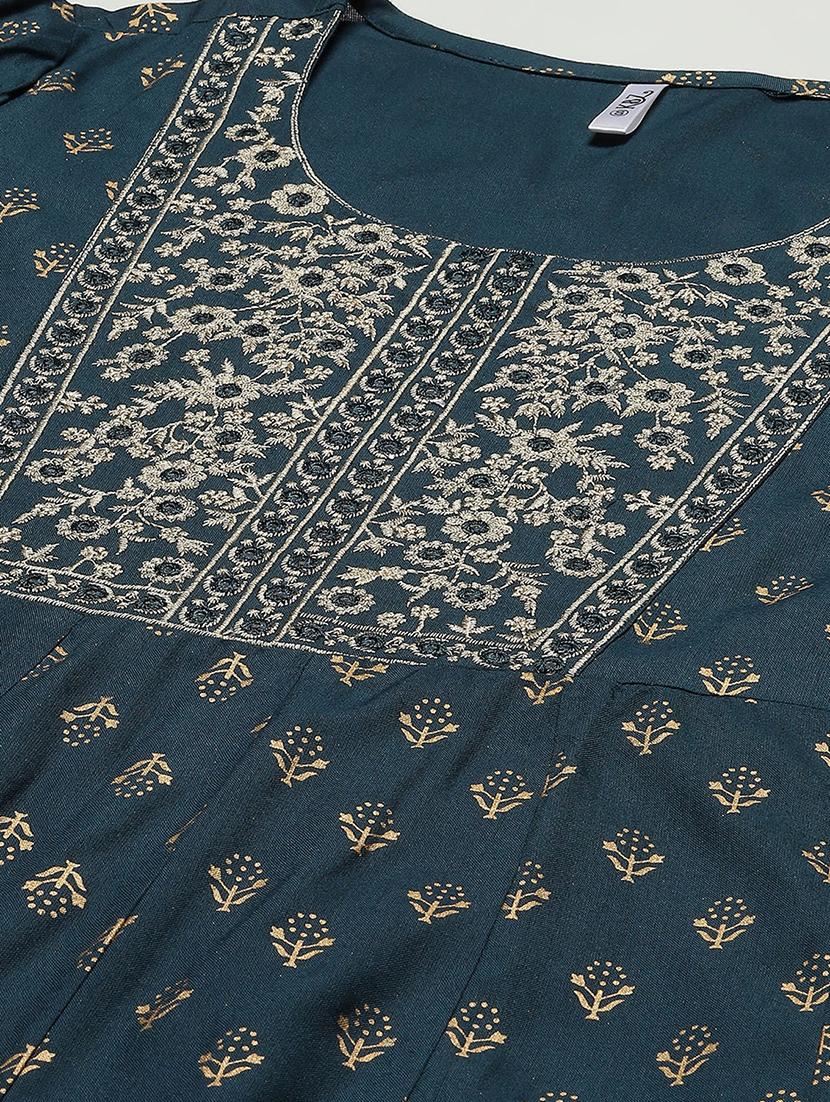 foil print kurta pant set with dupatta - 18481106 - Standard Image - 4
