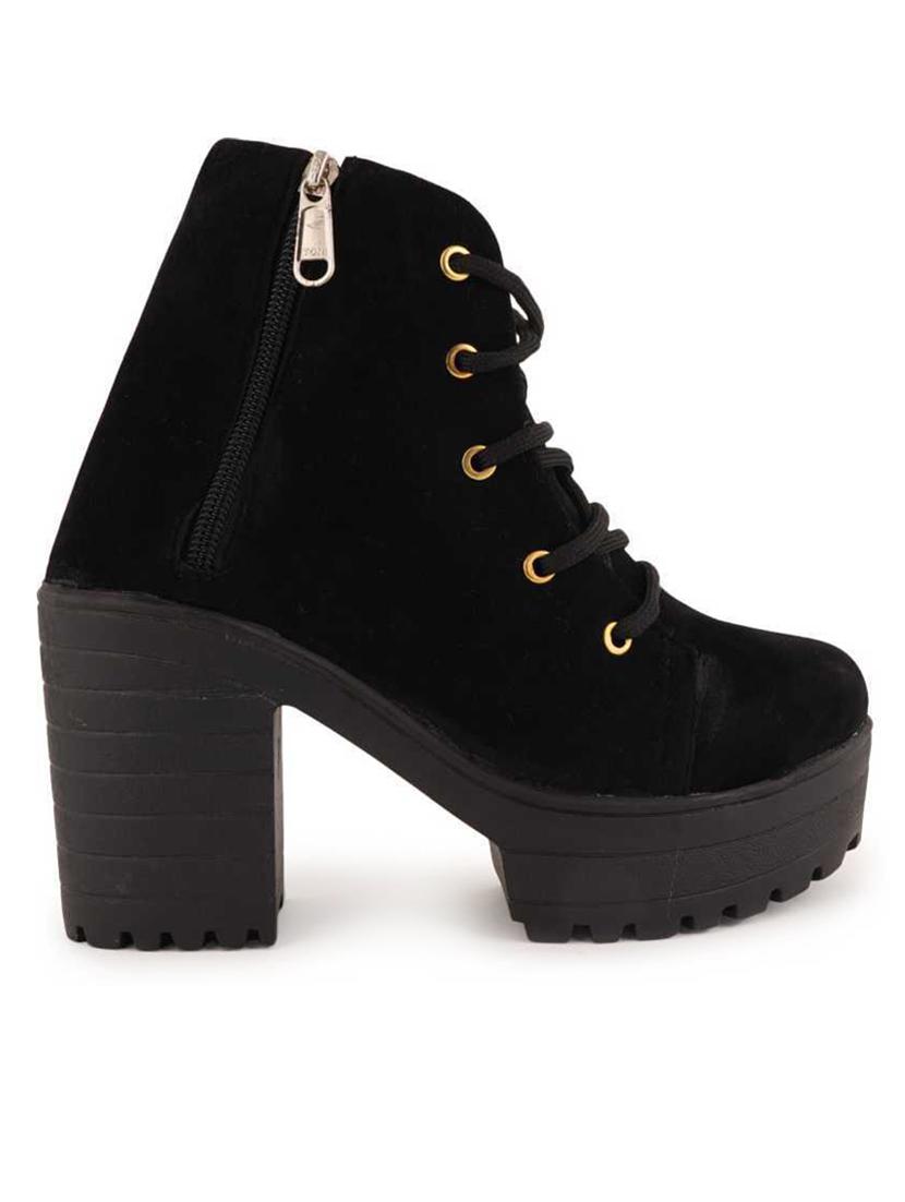 women solid lace up ankle boots - 18482155 - Standard Image - 1