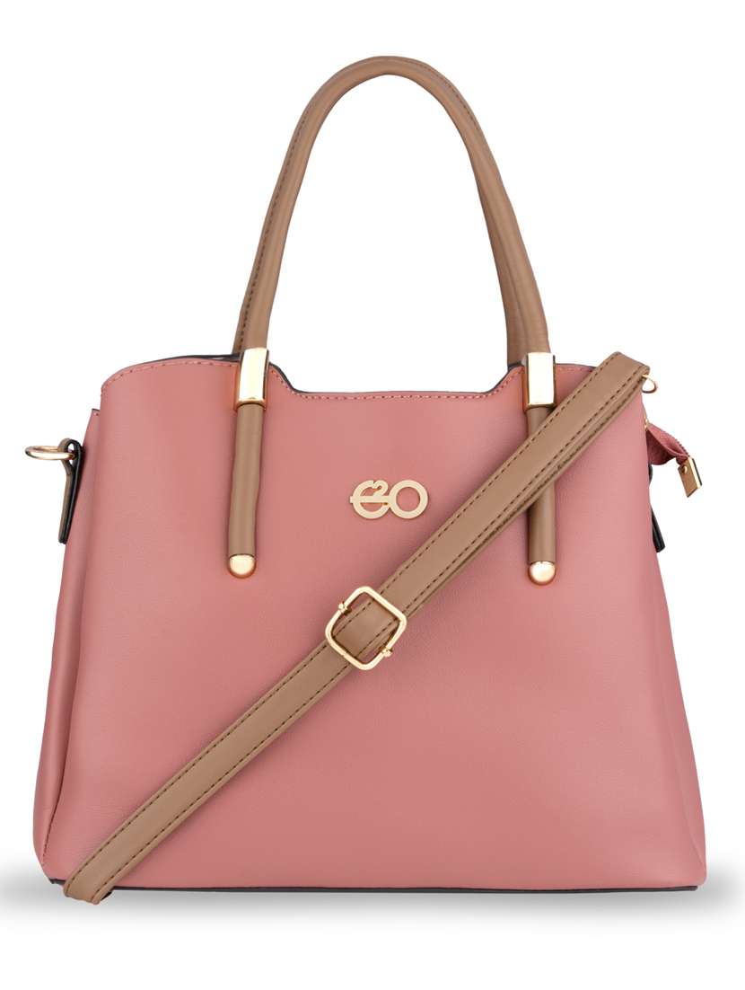 pink solid regular handbag