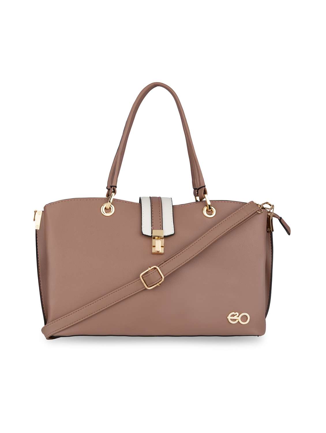 mauve solid regular handbag
