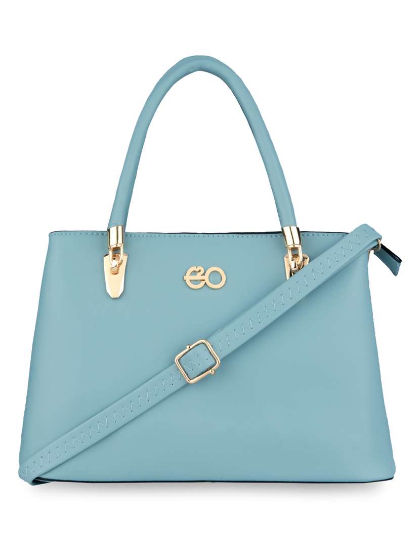 turquoise solid regular handbag